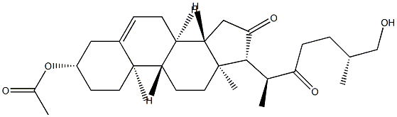 Acetic acid (20S,25R)-26-hydroxy-16,22-dioxocholest-5-en-3β-yl ester 结构式