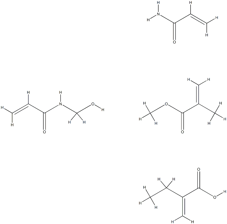 2-Propenoic acid, 2-methyl-, methyl ester, polymer with ethyl 2-propenoate, N-(hydroxymethyl)-2-propenamide and 2-propenamide Structure