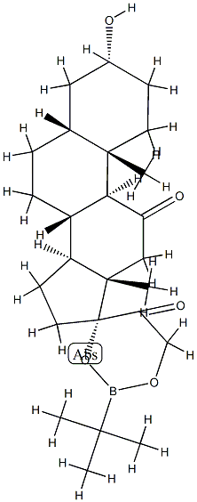 3α-Hydroxy-17,21-(tert-butylboranediyl)bisoxy-5β-pregnane-11,20-dione Structure