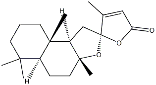 (2S)-3,3'aβ,6',6',9'aβ-ペンタメチル-3'a,4',5',5'aα,6',7',8',9',9'a,9'bα-デカヒドロスピロ[フラン-2(5H),2'(1'H)-ナフト[2,1-b]フラン]-5-オン 化学構造式