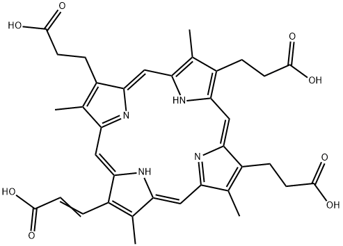 12-(2-Carboxyvinyl)-3,8,13,17-tetramethyl-21H,23H-porphyrin-2,7,18-tripropanoic acid 结构式
