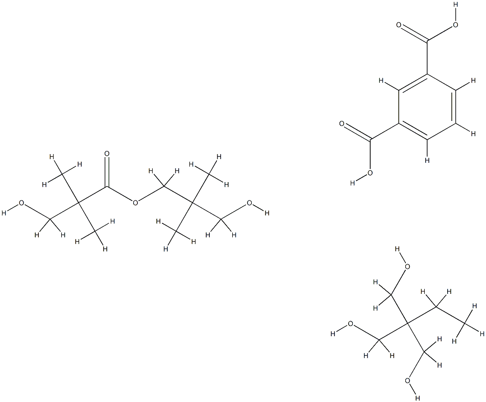 1,3-Benzenedicarboxylic acid, polymer with 2-ethyl-2-(hydroxymethyl)-1,3-propanediol and 3-hydroxy-2,2-dimethylpropyl 3-hydroxy-2,2-dimethylpropanoate Struktur