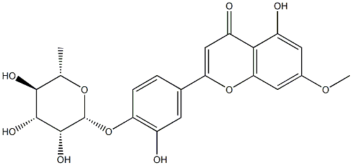 4'-[(6-Deoxy-β-L-mannopyranosyl)oxy]-3',5-dihydroxy-7-methoxyflavone 结构式
