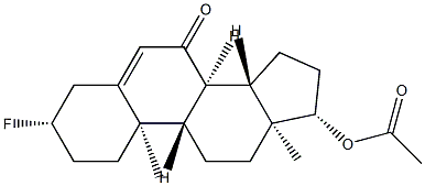 17β-(Acetyloxy)-3β-fluoroandrost-5-en-7-one Struktur
