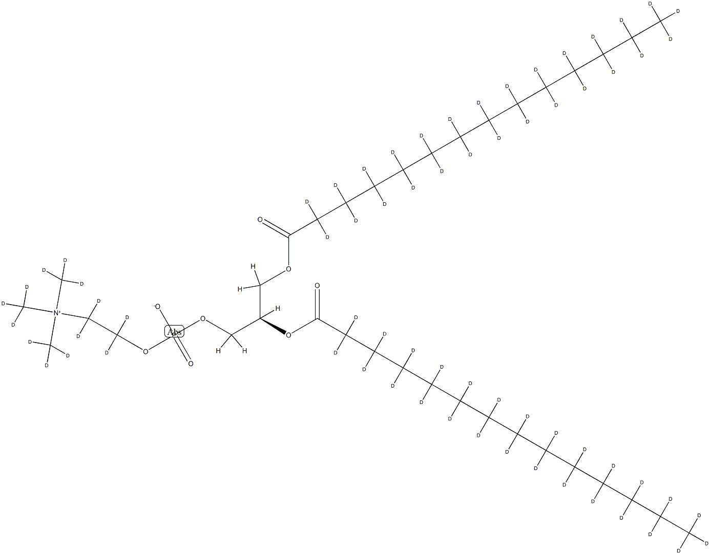1,2-DIMYRISTOYL-D54-SN-GLYCERO-3-PHOSPHOCHOLINE-1,1,2,2-D4-N,N,N-TRIMETHYL-D9;14:0 PC-D67, 326495-32-3, 结构式