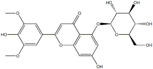 3',5'-Dimethoxy-4',7-dihydroxy-5-(β-D-glucopyranosyloxy)flavone Struktur