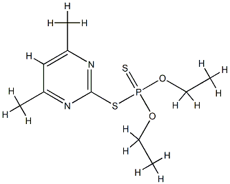 S-(4,6-DIMETHYL-2-PYRIMIDINYL)O,O-DIETHYLPHOSPHORODITHIO. 结构式