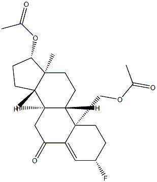 17β,19-Bis(acetyloxy)-3β-fluoroandrost-4-en-6-one Structure