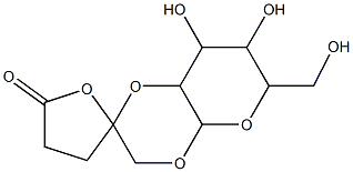 3,4,4'a,7',8',8'a-ヘキサヒドロ-7',8'-ジヒドロキシ-6'-ヒドロキシメチルスピロ[フラン-2(5H),2'(3'H)-[6H]ピラノ[2,3-b][1,4]ジオキシン]-5-オン 化学構造式