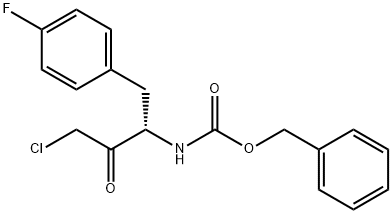 Z-L-P-フルオロ-フェニルアラニン-クロロメチルケトン 化学構造式
