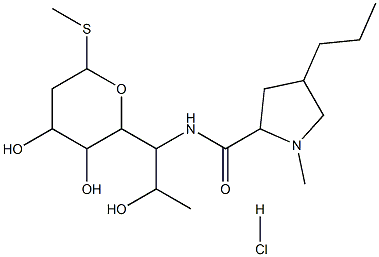 メチル6-[[[(2S,4R)-1-メチル-4-プロピル-2-ピロリジニル]カルボニル]アミノ]-6,7,8-トリデオキシ-1-チオ-D-erythro-α-D-galacto-オクトピラノシド 化学構造式