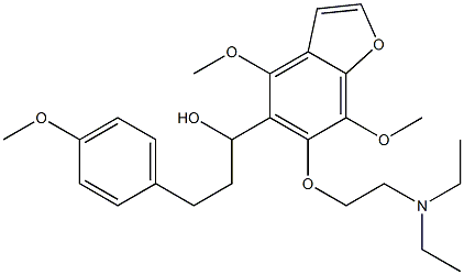6-[2-(ジエチルアミノ)エトキシ]-4,7-ジメトキシ-α-[2-(4-メトキシフェニル)エチル]-5-ベンゾフランメタノール 化学構造式