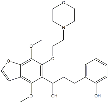 4,7-Dimethoxy-α-[2-(2-hydroxyphenyl)ethyl]-6-[2-(4-morpholinyl)ethoxy]-5-benzofuranmethanol Struktur
