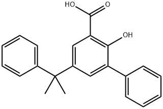 5-(α,α-Dimethylbenzyl)-3-phenylsalicylic acid Struktur