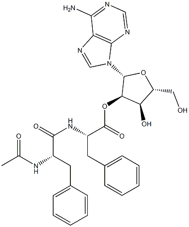 2'-O-(N-acetylphenylalanylphenylalanine)adenosine Structure
