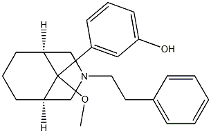 3-[(1R,5S,9-syn)-9-Methoxy-3-phenethyl-3-azabicyclo[3.3.1]nonan-9-yl]phenol Struktur