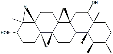 (18α,19α,20β)-Ursane-3β,16β-diol Struktur