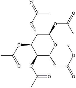 α-D-アルトロピラノースペンタアセタート 化学構造式