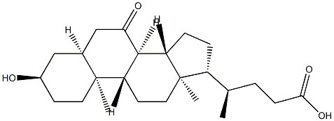 3α-ヒドロキシ-7-オキソ-5β-コラン酸 化学構造式