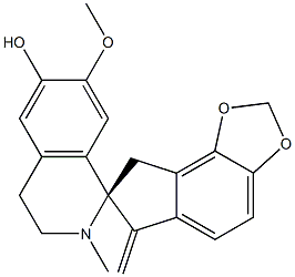 (7S)-3',4',6,8-テトラヒドロ-7'-メトキシ-2'-メチル-6-メチレンスピロ[7H-インデノ[4,5-d]-1,3-ジオキソール-7,1'(2'H)-イソキノリン]-6'-オール 化学構造式