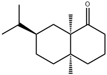 (4aS)-3,4,4a,5,6,7,8,8a-オクタヒドロ-4aα,8aα-ジメチル-7β-イソプロピルナフタレン-1(2H)-オン 化学構造式
