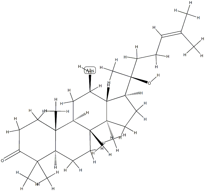 (20S)-12β,20-ジヒドロキシダンマラ-24-エン-3-オン 化学構造式