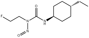 3-(4β-エチルシクロヘキサン-1α-イル)-1-(2-フルオロエチル)-1-ニトロソ尿素 化学構造式