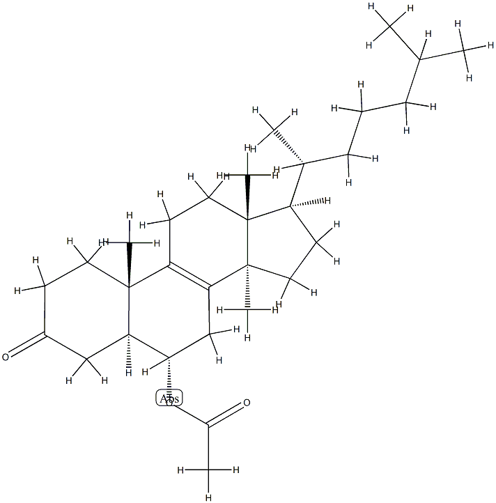 6α-Acetyloxy-14-methyl-5α-cholest-8-en-3-one Struktur