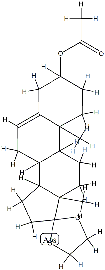 3β-Acetyloxyandrost-5-en-17-one ethylene thioacetal Structure