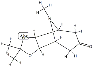3a,4,5,7,8,8a-ヘキサヒドロ-2,2,9-トリメチル-4,8-エピミノ-6H-シクロヘプタ-1,3-ジオキソール-6-オン 化学構造式