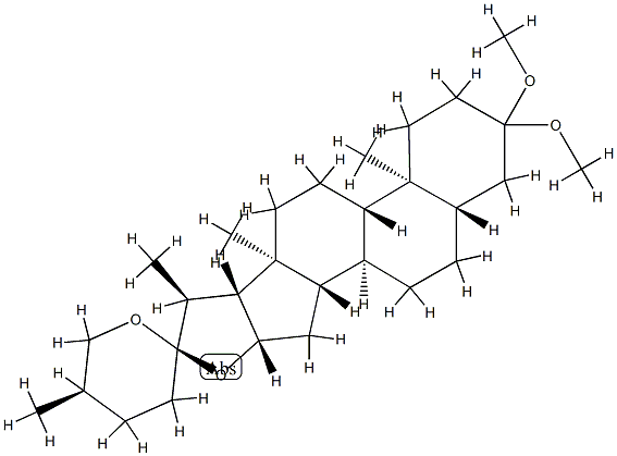 (25R)-3,3-ジメトキシ-5α-スピロスタン 化学構造式