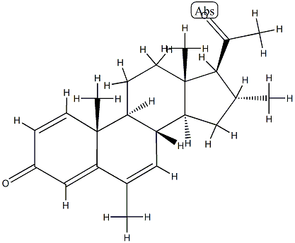 6,16α-ジメチル-プレグナ-1,4,6-トリエン-3,20-ジオン 化学構造式
