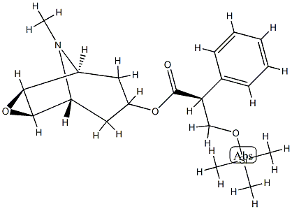 (S)-α-[[(Trimethylsilyl)oxy]methyl]benzeneacetic acid (1α,2β,4β,5α)-9-methyl-3-oxa-9-azatricyclo[3.3.1.02,4]nonan-7β-yl ester Struktur