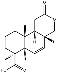 (4aR,7S)-7,10aβ-Dimethyl-2-oxo-1,4,4a,6aα,7,8,9,10,10a,10bα-decahydro-2H-naphtho[2,1-c]pyran-7-carboxylic acid Struktur