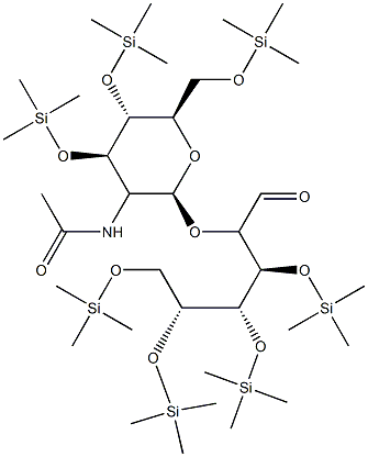 2-O-[2-(Acetylamino)-3-O,4-O,6-O-tris(trimethylsilyl)-2-deoxy-β-D-glucopyranosyl]-3-O,4-O,5-O,6-O-tetrakis(trimethylsilyl)-D-mannose Structure