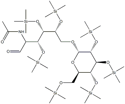 2-(Acetylamino)-6-O-[2-O,3-O,4-O,6-O-tetrakis(trimethylsilyl)-α-D-glucopyranosyl]-3-O,4-O,5-O-tris(trimethylsilyl)-2-deoxy-D-glucose Structure