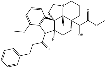 20-ヒドロキシ-17-メトキシ-1-(1-オキソ-3-フェニルプロピル)アスピドスペルミジン-21-酸メチル 化学構造式