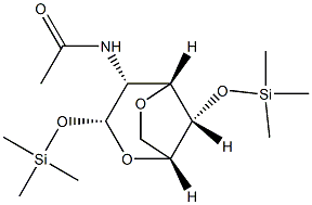 2-Acetylamino-3,6-anhydro-1-O,4-O-bis(trimethylsilyl)-2-deoxy-α-D-glucopyranose Structure