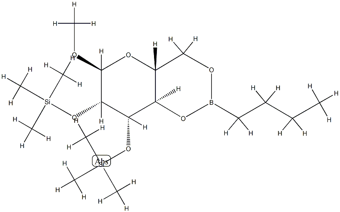 alpha-D-Mannopyranoside, methyl 2,3-bis-O-(trimethylsilyl)-, cyclic bu tylboronate Structure