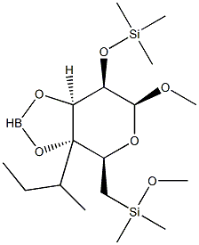 alpha-D-Galactopyranoside, methyl 2,6-bis-O-(trimethylsilyl)-, cyclic  butylboronate Structure