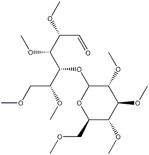 2-O,3-O,5-O,6-O-Tetramethyl-4-O-(2-O,3-O,4-O,6-O-tetramethyl-β-D-glucopyranosyl)-D-glucose Struktur