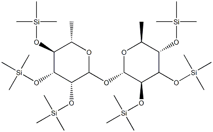 [6-デオキシ-2-O,3-O,4-O-トリス(トリメチルシリル)-α-L-マンノピラノシル]6-デオキシ-2-O,3-O,4-O-トリス(トリメチルシリル)-α-L-マンノピラノシド 化学構造式