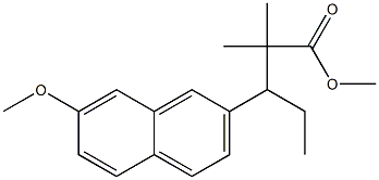β-Ethyl-7-methoxy-α,α-dimethyl-2-naphthalenepropionic acid methyl ester Structure