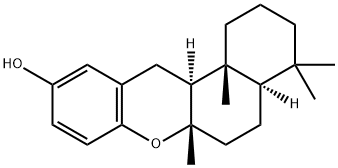(4aR)-4,4,6aβ,12bβ-テトラメチル-1,2,3,4,4aα,5,6,6a,12aα,12b-デカヒドロ-12H-ベンゾ[a]キサンテン-10-オール 化学構造式