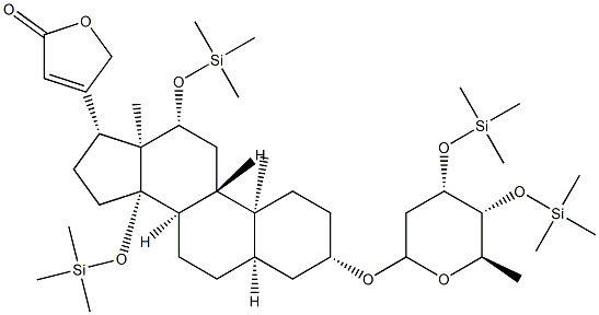 3β-[[2,6-Dideoxy-3-O,4-O-bis(trimethylsilyl)-D-ribo-hexopyranosyl]oxy]-12β,14-bis[(trimethylsilyl)oxy]-5β-card-20(22)-enolide Structure