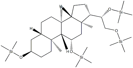 [[(20S)-5α-Pregnane-3α,11β,20,21-tetryl]tetra(oxy)]tetrakis(trimethylsilane) Structure