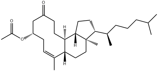 (Z)-3β-アセトキシ-5,10-セココレスタ-1(10)-エン-5-オン 化学構造式