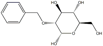 2-O-ベンジル-β-D-グルコピラノース 化学構造式
