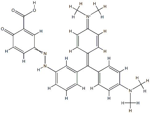 N-[4-[[3-[[3-Carboxylato-4-hydroxyphenyl]azo]phenyl](4-dimethylaminophenyl)methylene]-2,5-cyclohexadien-1-ylidene]-N-methylmethanaminium Struktur