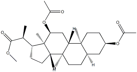 (20S)-3α,12α-Bis(acetyloxy)-5β-pregnane-20-carboxylic acid methyl ester 结构式